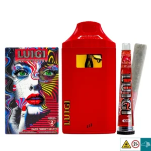 Dark Cherry Gelato – Luigi Vape Series 4, Dark Cherry Gelato Luigi Vape, Luigi Vape Series 4 flavors, Luigi Vape 2G Disposable, Best dessert disposable vape, LuigiVape.com official products