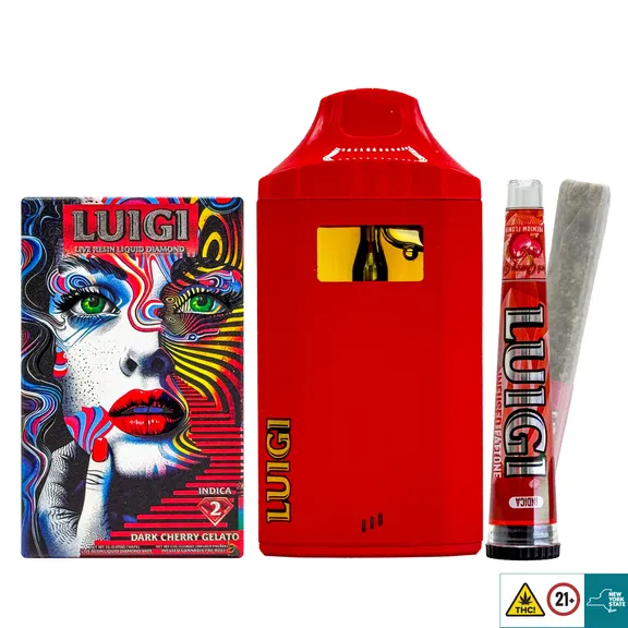 Dark Cherry Gelato – Luigi Vape Series 4, Dark Cherry Gelato Luigi Vape, Luigi Vape Series 4 flavors, Luigi Vape 2G Disposable, Best dessert disposable vape, LuigiVape.com official products